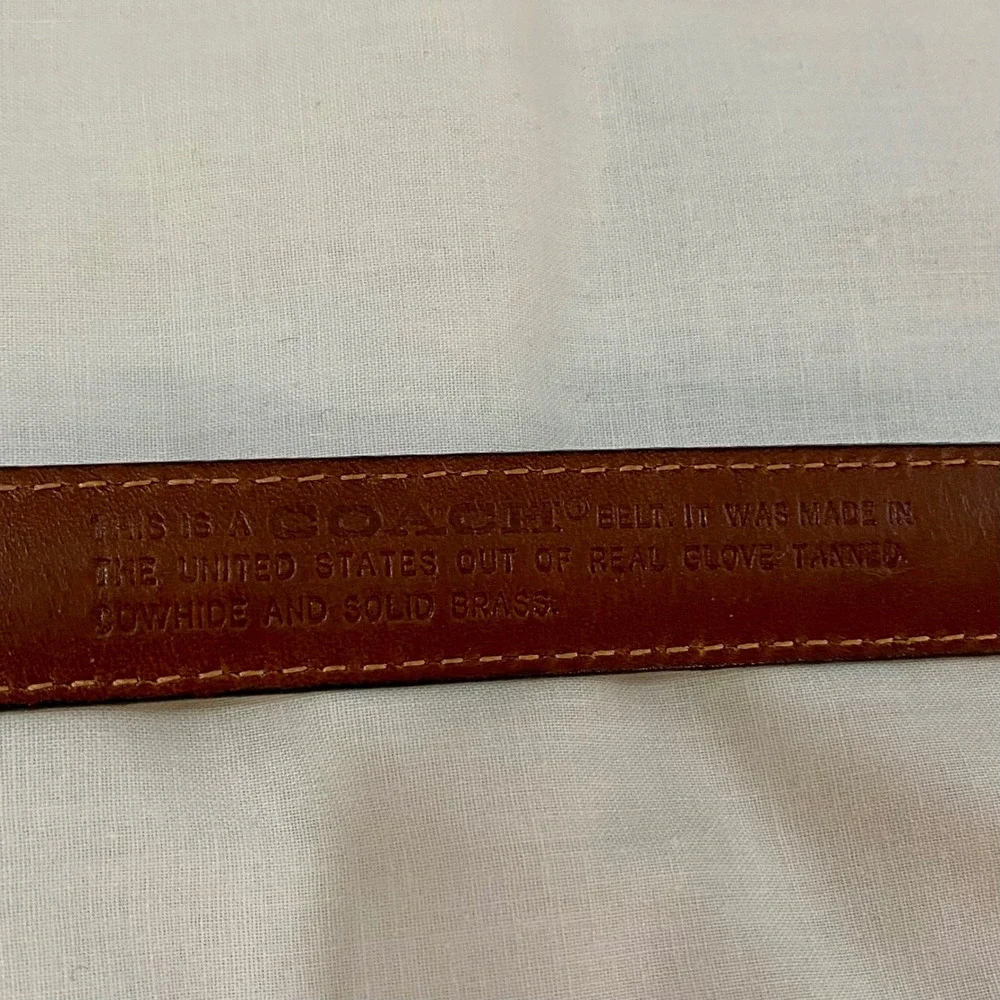 Coach 2800 Skinny Belt Women Small Navy Glove Tanned Leather Solid Brass USA